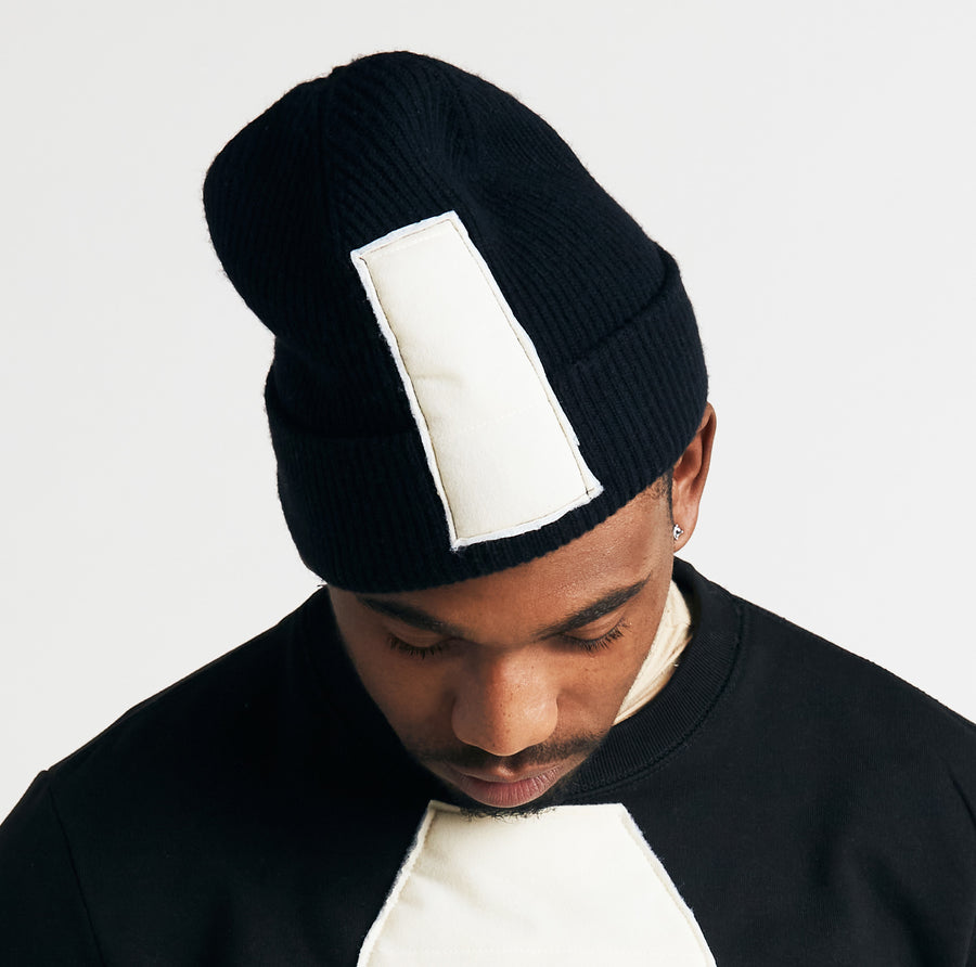 Black Cashmere Merino Beanie