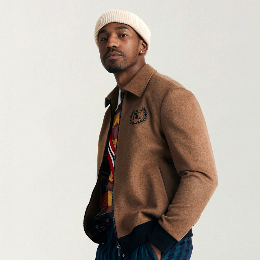 Brown Cashmere Wool Bomber