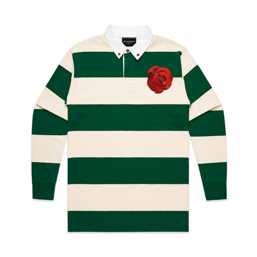 Rose Patch Green Stripe Rugby