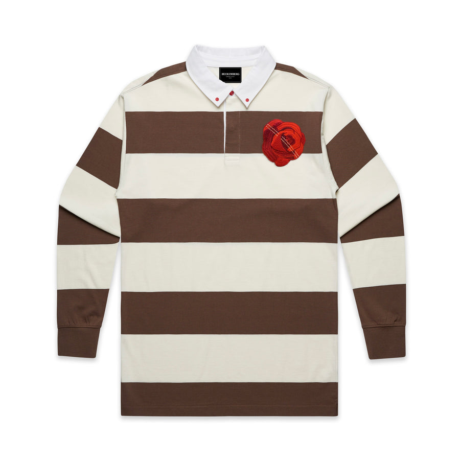 Rose Patch Brown Stripe Rugby