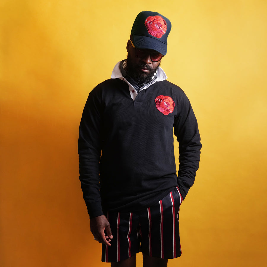 Rose Patch Navy Rugby